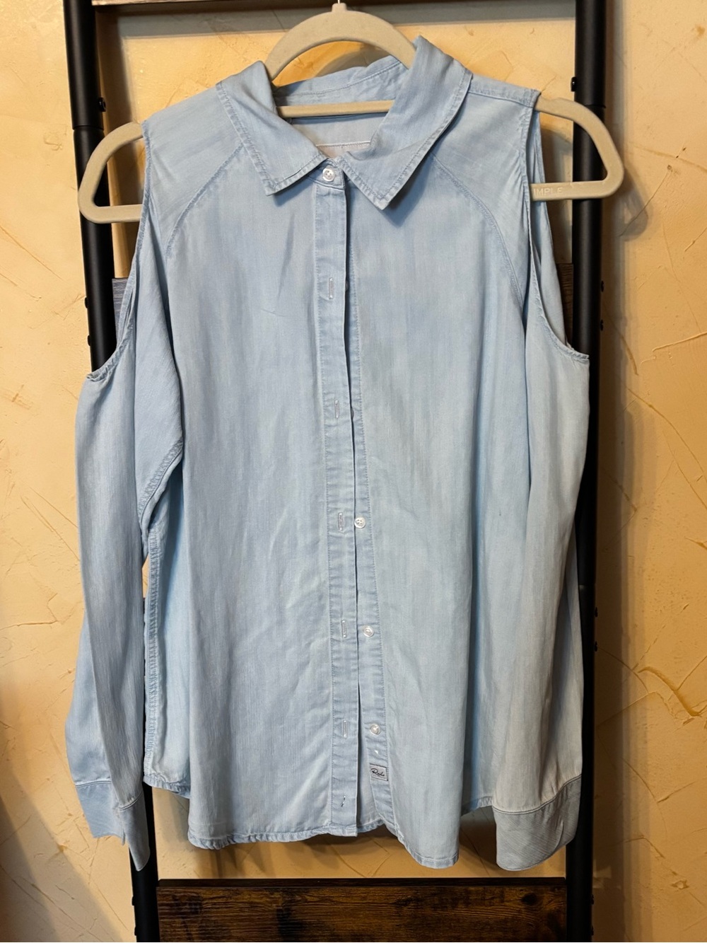 Rails Size S Cold-Shoulder Button-Front Light Blue Women's Top